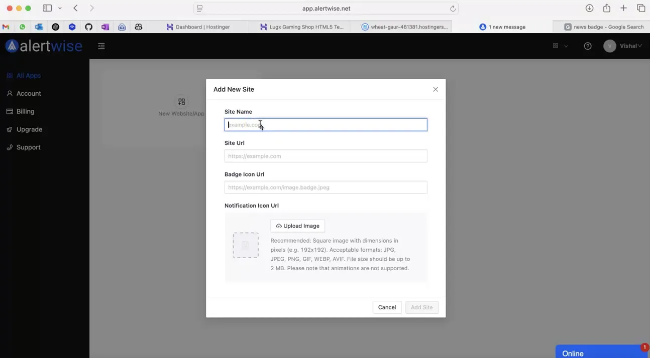 create first app step 1