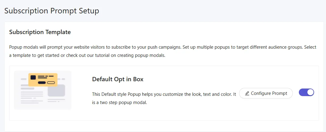 Selecting the Subscription Opt-in